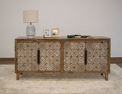 4 Doors Console - Walnut Brown