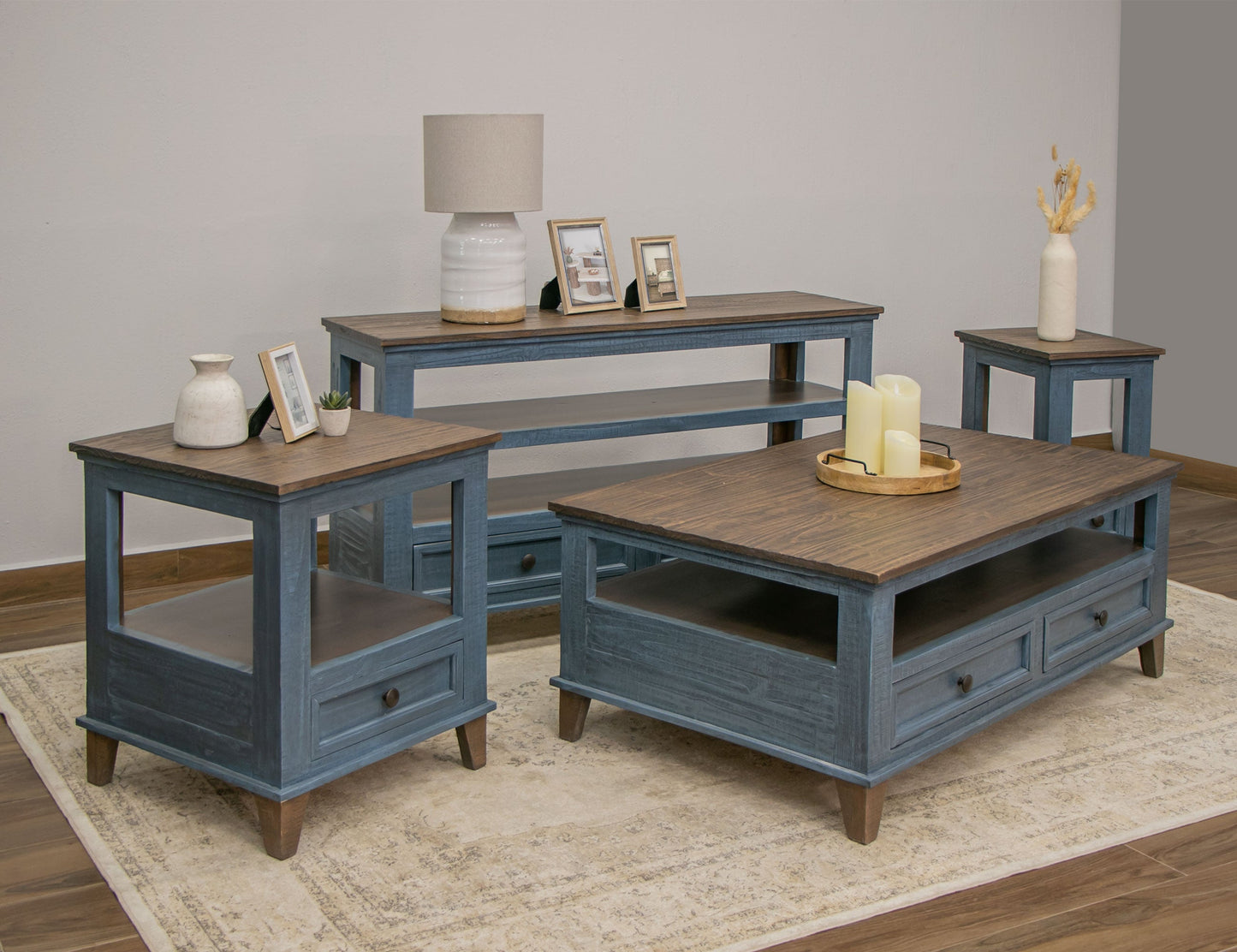 1 Drawer Chairside Table - Deep Blue