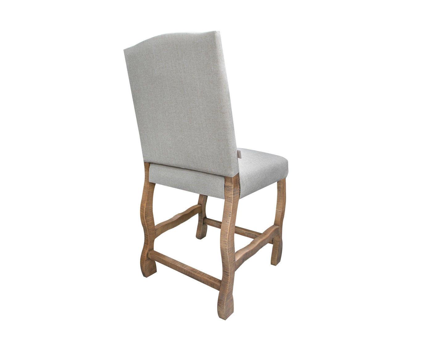 Tufted Backrest 24" Upholstered Barstool - Two Tone Light Brown