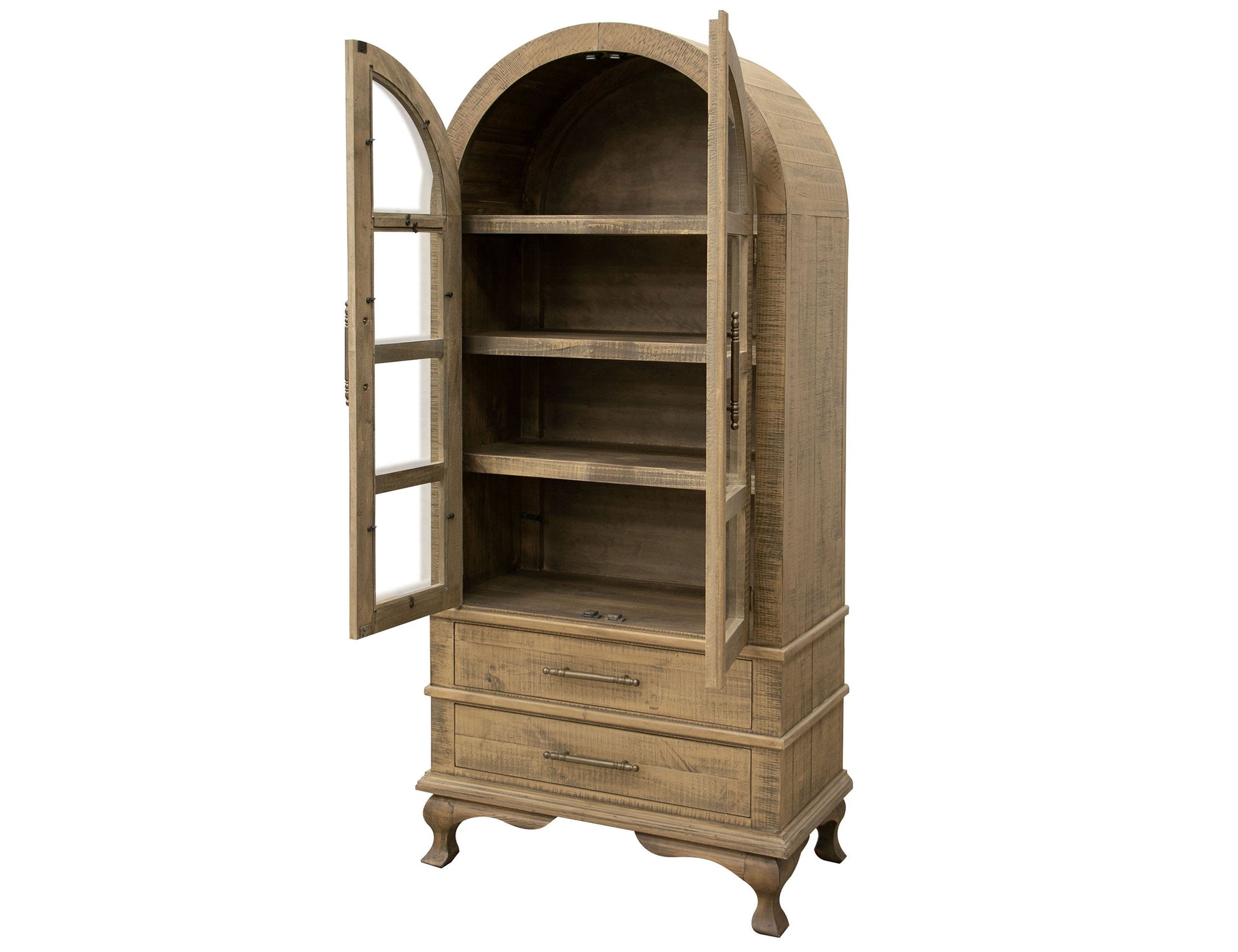 2 Drawer 2 Door Cabinet - Caramel