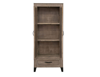 2 Door 1 Drawer Cabinet - Truffle Brown / Oil Black