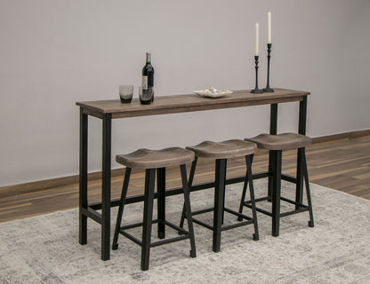 24" Wooden Stool - Truffle Brown / Oil Black