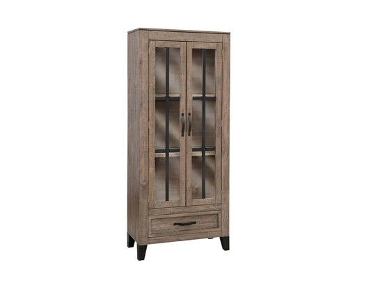 2 Door 1 Drawer Cabinet - Truffle Brown / Oil Black