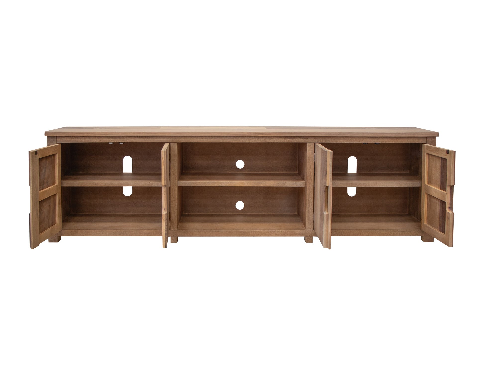 4 Door 93" TV Stand - Brown Cappuccino