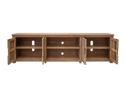 4 Door 93" TV Stand - Brown Cappuccino