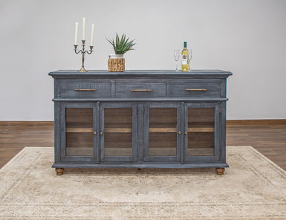 3 Drawer 4 Door Console - Vintage Blue