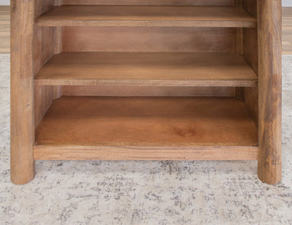 6 Wooden Shelves Bookcase - Towny Brown