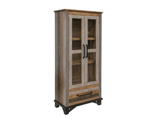 1 Drawer, 2 Doors Cabinet - Two tone Gray & Brown