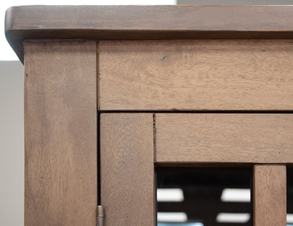 2 Glass Door 1 Drawer Cabinet - Brown cappuccino