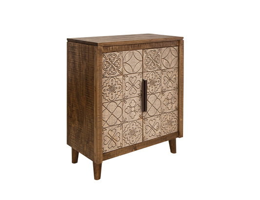 2 Doors Wine Holder - Walnut Brown