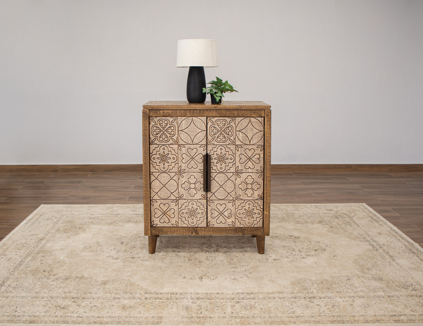 2 Doors Wine Holder - Walnut Brown