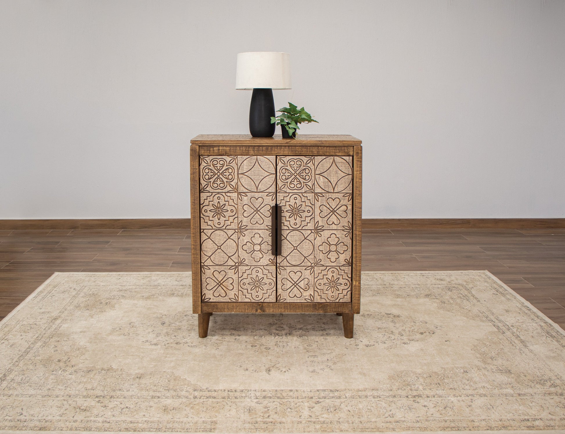 2 Doors Wine Holder - Walnut Brown