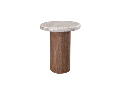 End Table - Light Cream / Brown Caramel