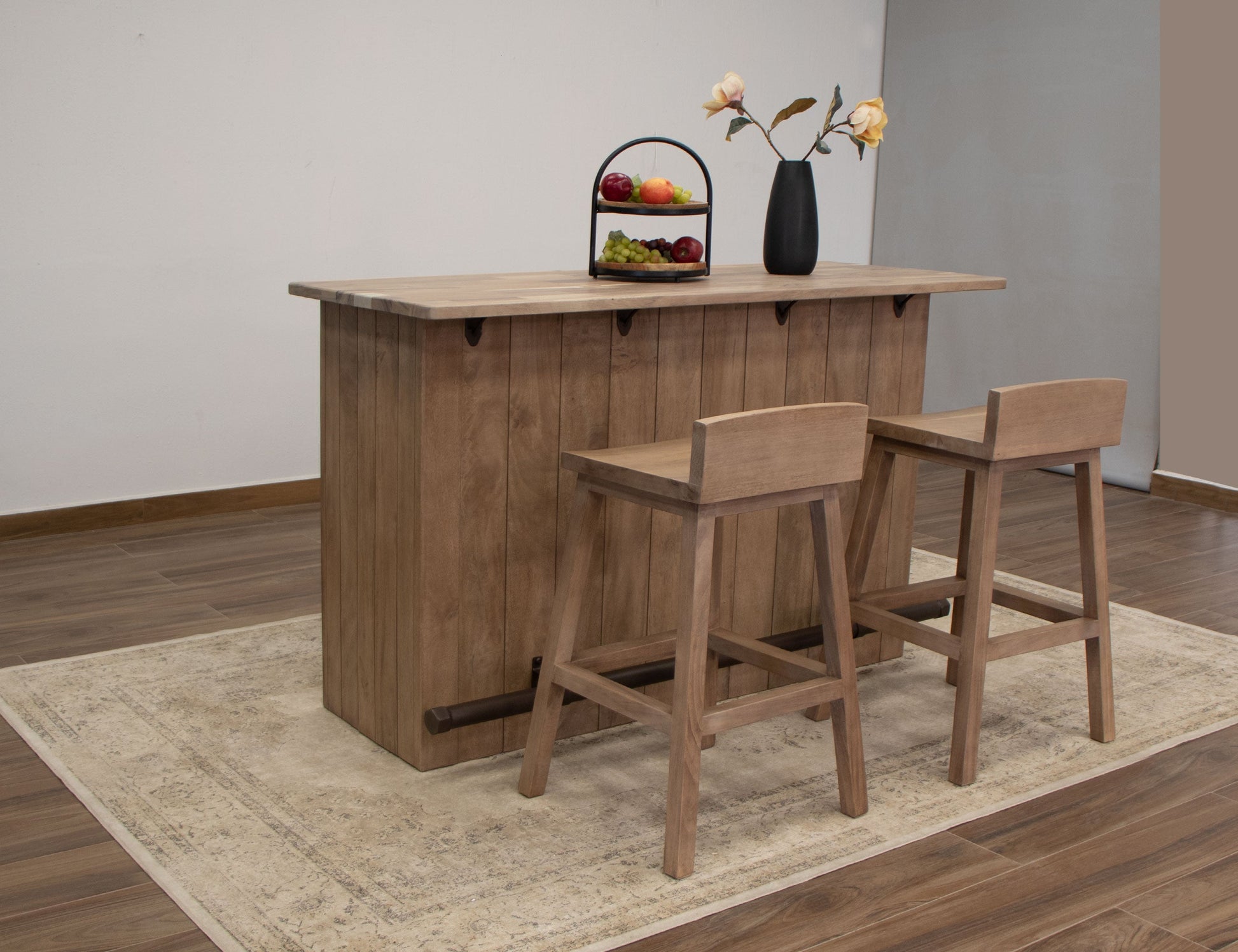30" Wooden Barstool - Brown Cappuccino