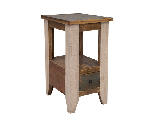 1 Drawer Chairside Table - Multicolor