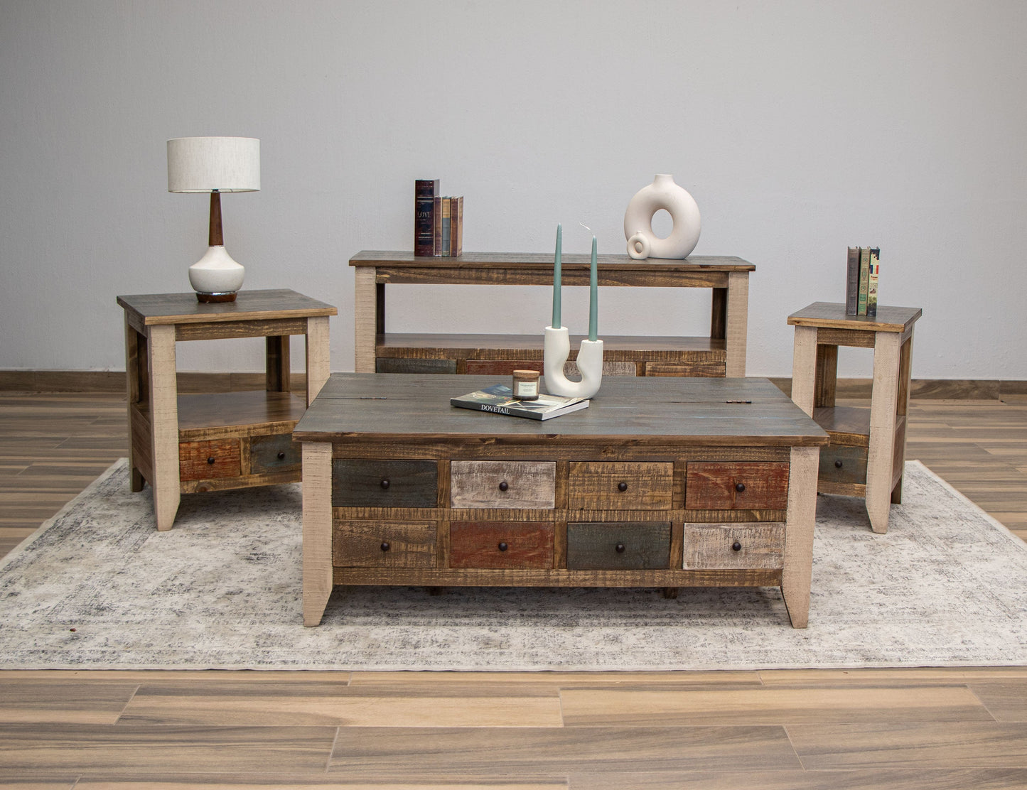 1 Drawer Chairside Table - Multicolor