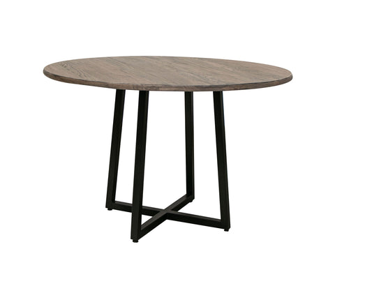 Metal Base Round Table - Oil Black