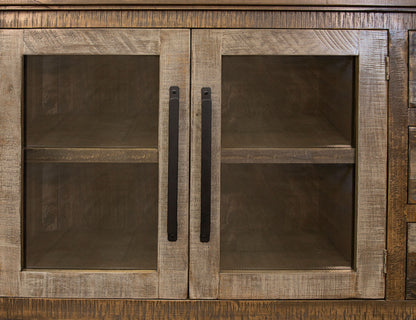 3 Drawer 2 Doors Buffet - Two Tone Gray & Brown
