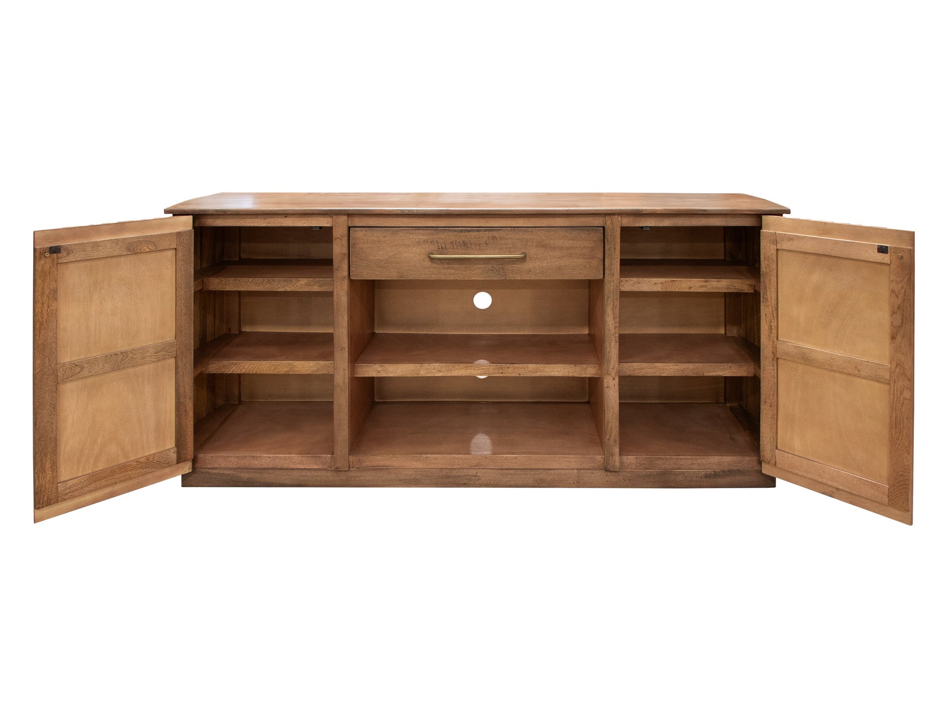 1 Drawer 2 Door TV Stand - Mezquite Brown