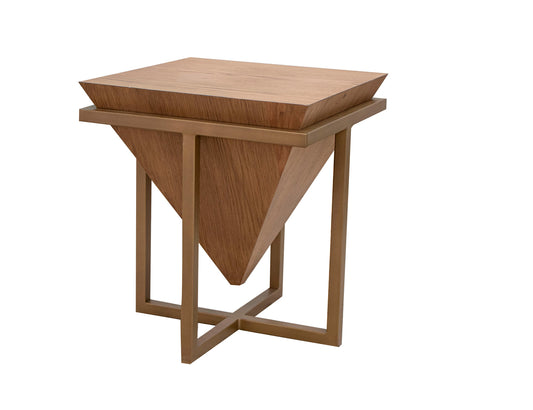 Metal Frame End Table - Peanut