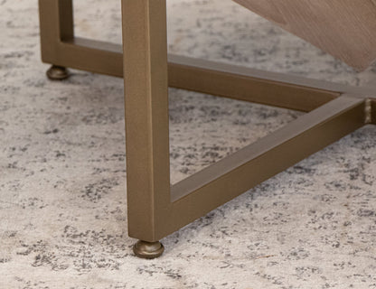 Metal Frame Chairside Table - Peanut
