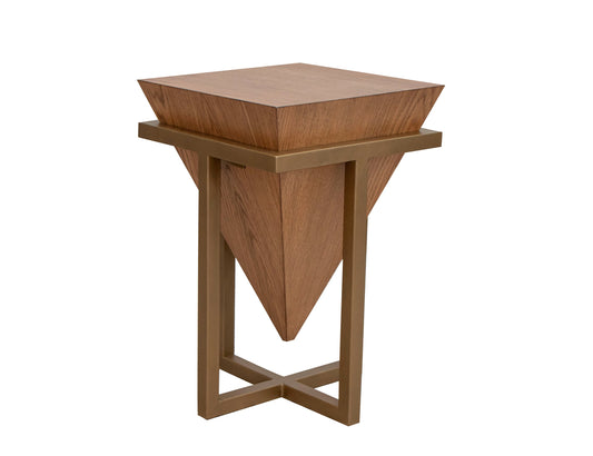 Metal Frame Chairside Table - Peanut