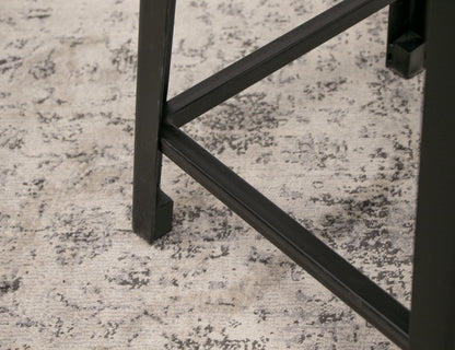 24" Wooden Stool - Truffle Brown / Oil Black