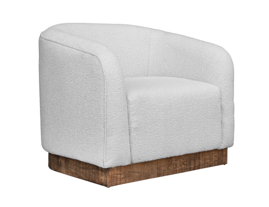 Wooden Frame & Base, Armchair - Light Cream