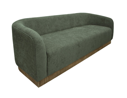 Wooden Frame & Base, Sofa - Olive Green