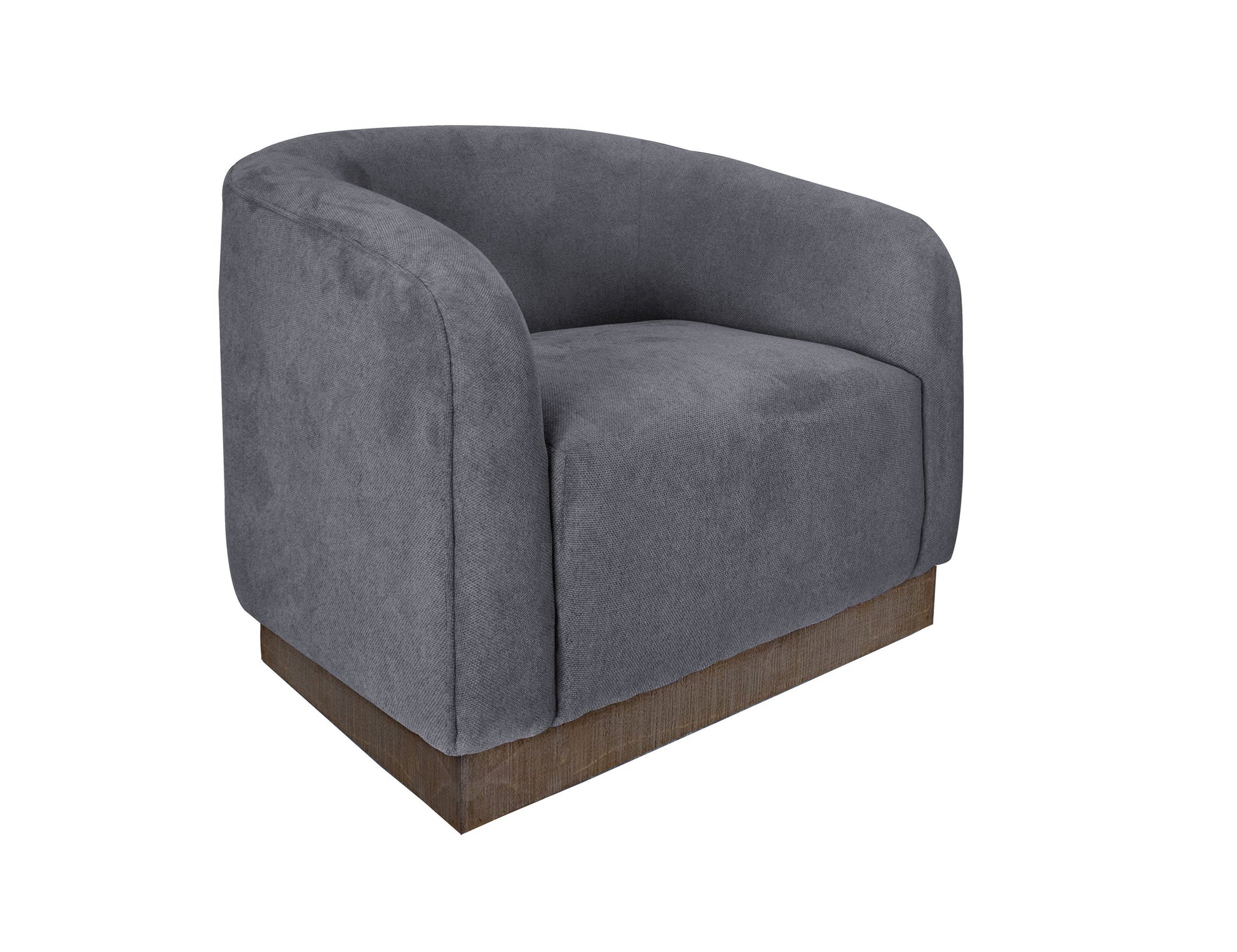 Wooden Frame & Base, Armchair - Iron Gray