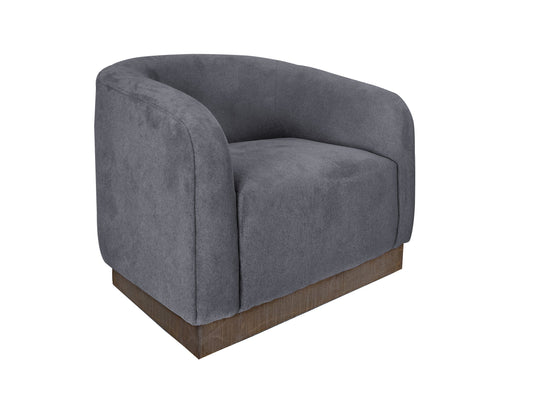 Wooden Frame & Base, Armchair - Iron Gray