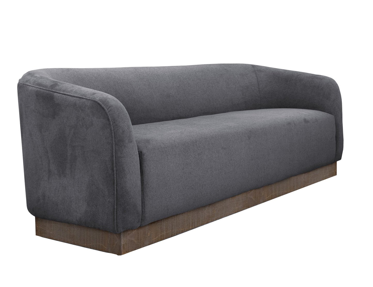 Wooden Frame & Base, Sofa - Iron Gray