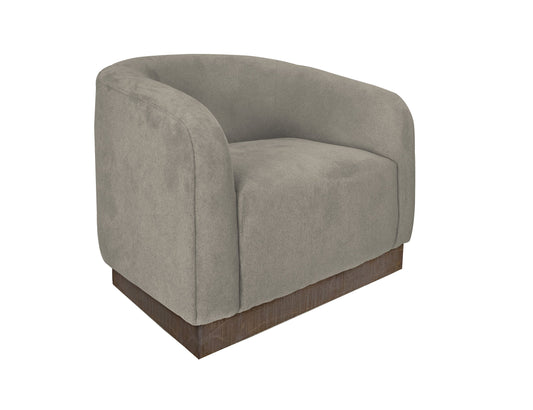 Wooden Frame & Base, Armchair - Almond Gray