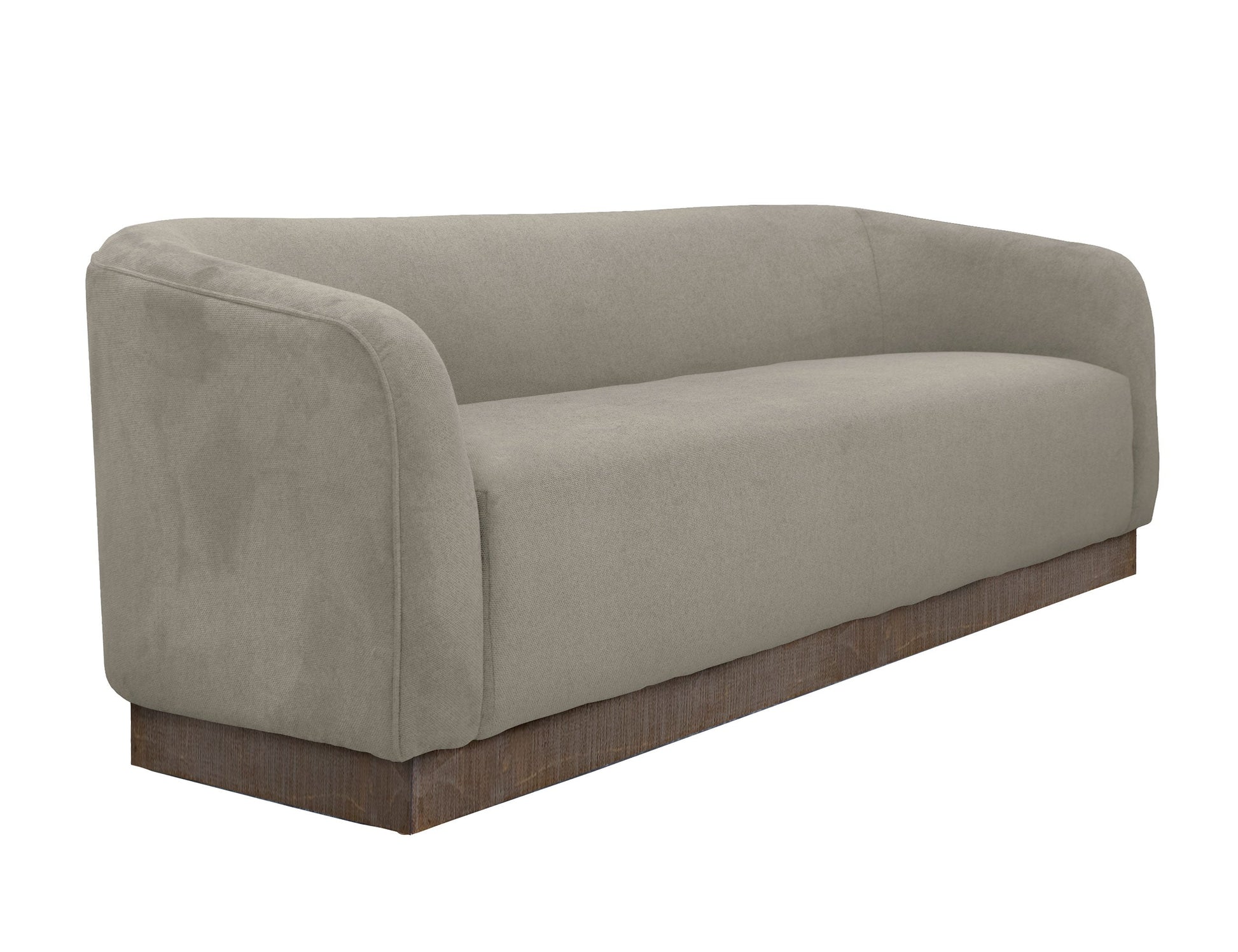 Wooden Frame & Base, Sofa - Almond Gray