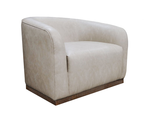 Wooden Frame & Base, Armchair - Ivory