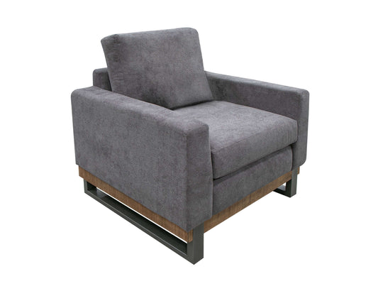 Metal & Wood Base, Armchair - Iron Gray