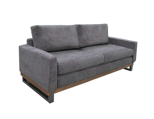 Metal & Wood Base, Loveseat - Iron Gray