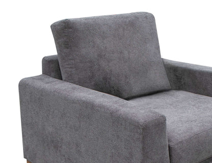 Metal & Wood Base, Armchair - Iron Gray