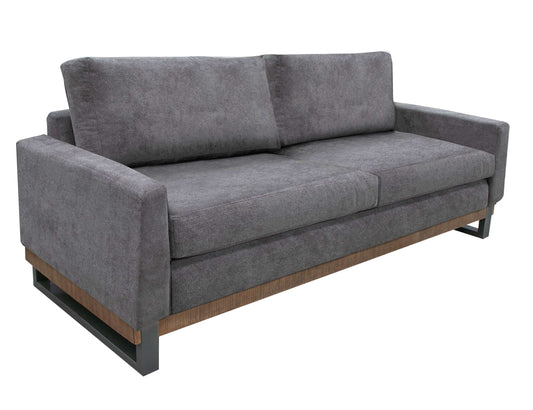 Metal & Wood Base, Sofa - Iron Gray