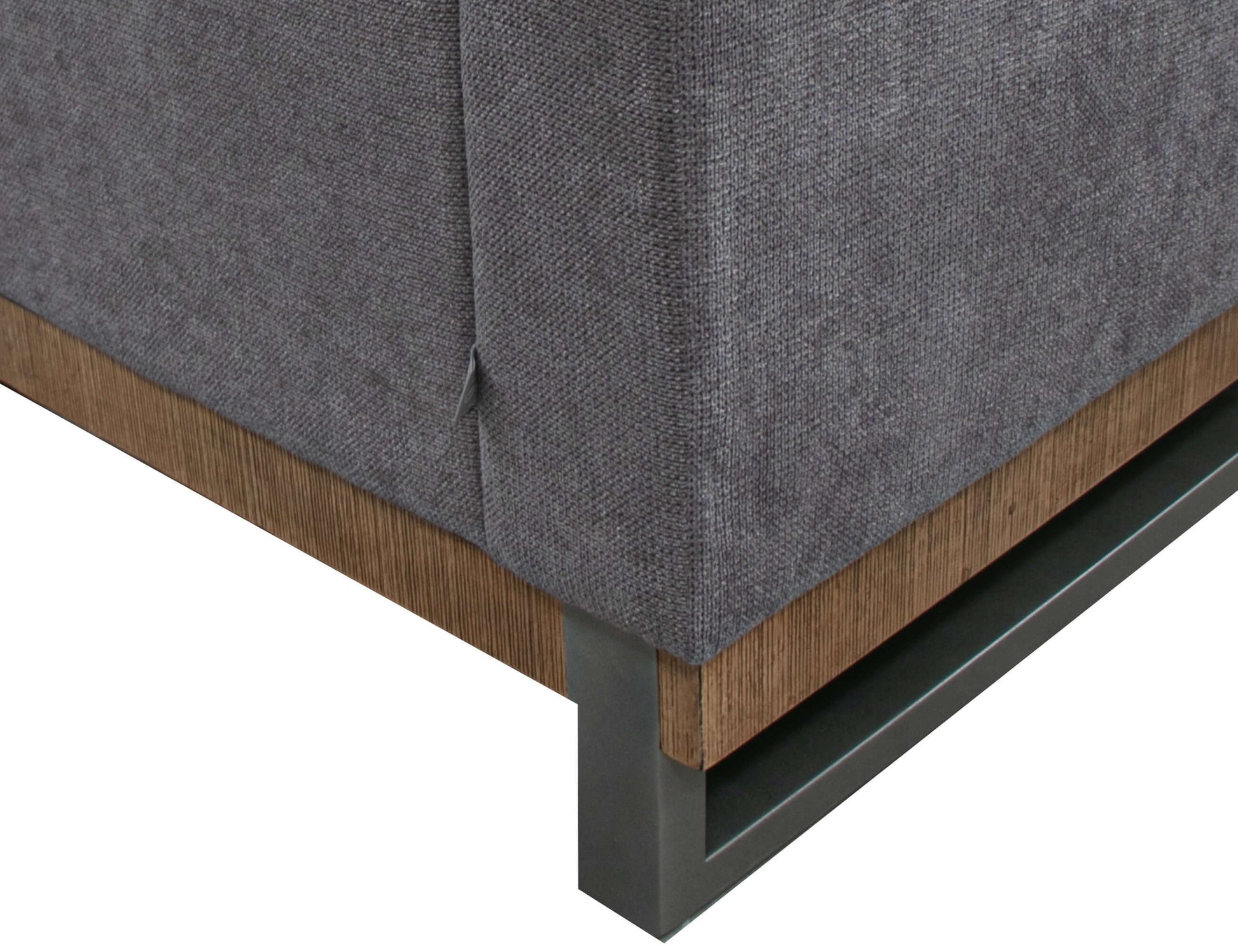 Metal & Wood Base, Loveseat - Iron Gray