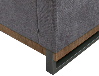 Metal & Wood Base, Loveseat - Iron Gray