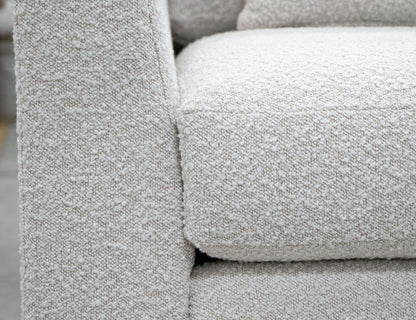 Metal & Wood Base, Sofa - Light Cream