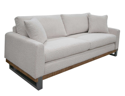 Metal & Wood Base, Sofa - Light Cream