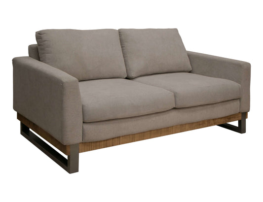 Metal & Wood Base, Loveseat - Almond Gray