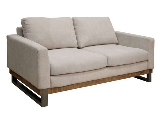 Metal & Wood Base, Loveseat - Agreeable Gray