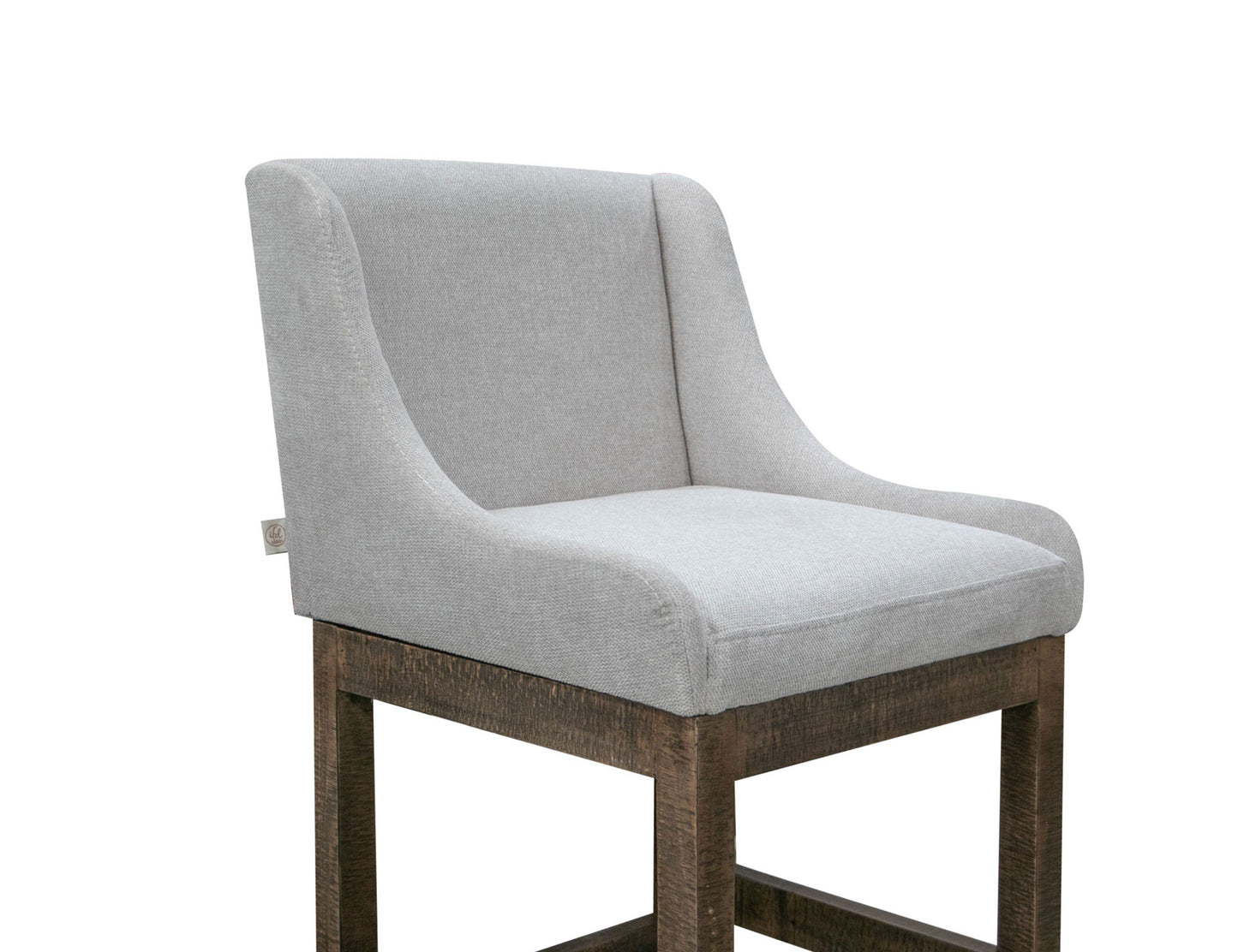 Wooden Frame & Base, 24" Upholstered Barstool - Agreeable gray