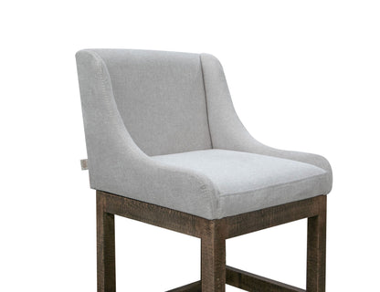 Wooden Frame & Base, 24" Upholstered Barstool - Agreeable gray