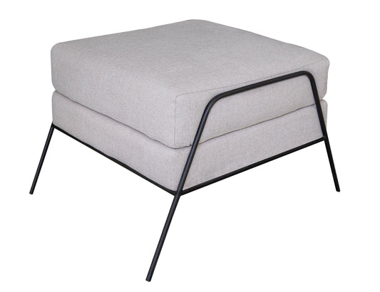 Wooden Frame & Metal Base, Footstool Ottoman - Agreeable Gray