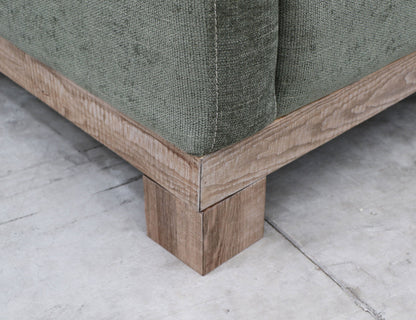 Wooden Frame & Base, Sectional Left Chaise - Olive Green