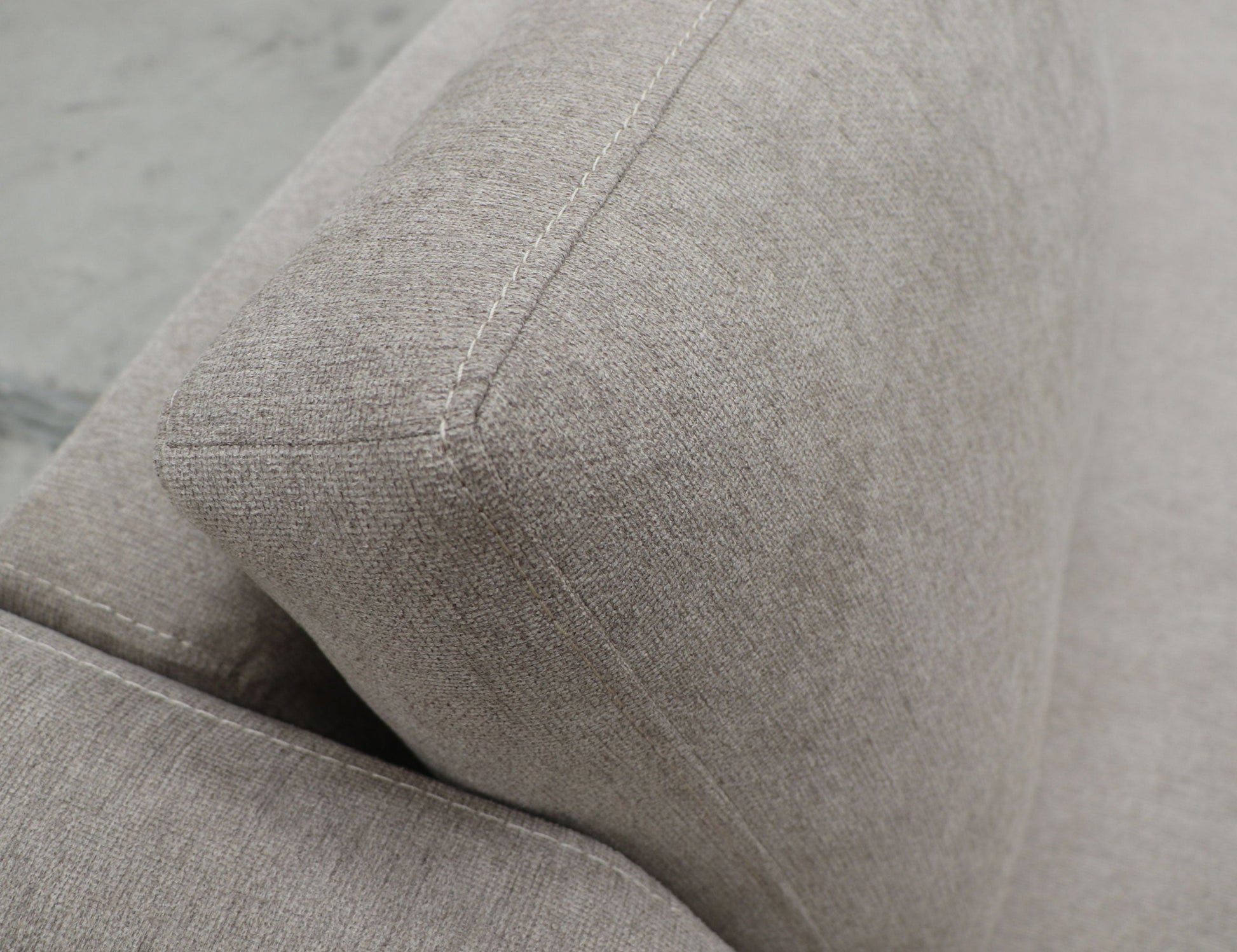 Wooden Frame & Base, Two-Cushion Sofa - Almond Gray